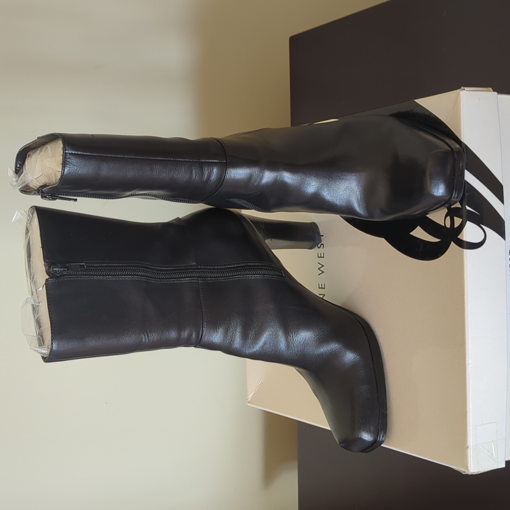 Nine West Dalilaho black leather boots